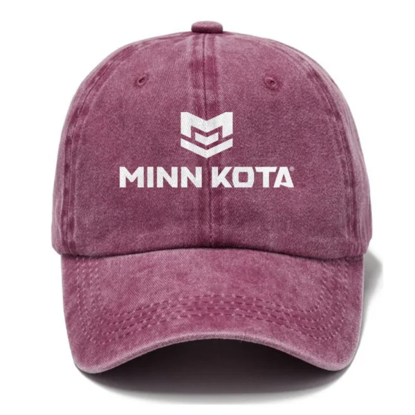 Minn Kota Fishing AU Exclusive Logo Washed Cotton Baseball Cap - Printed With Box HOFS070525AU1MNK - Rose