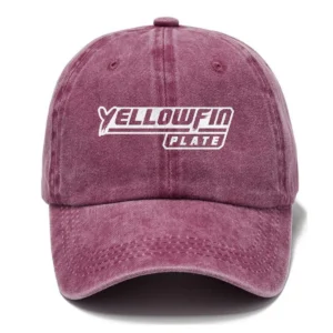 Yellowfin Plate Fishing AU Exclusive Logo Washed Cotton Baseball Cap - Printed With Box HOFS070525AU1YPB - Rose
