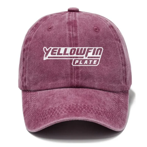 Yellowfin Plate Fishing AU Exclusive Logo Washed Cotton Baseball Cap - Printed With Box HOFS070525AU1YPB - Rose
