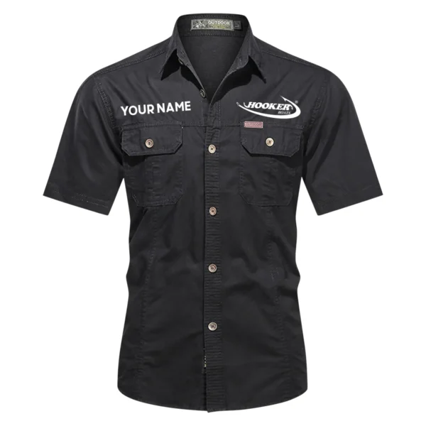 Hooker Boats Fishing AU Exclusive Logo Casual Shirt HOFS060525AU1HOO - Black