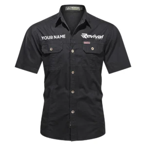 Revival Boats Fishing AU Exclusive Logo Casual Shirt HOFS060525AU1RVB - Black