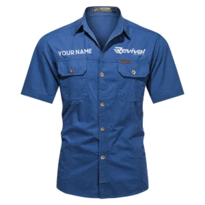 Revival Boats Fishing AU Exclusive Logo Casual Shirt HOFS060525AU1RVB - Blue