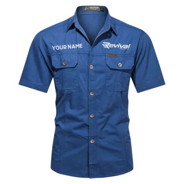 Revival Boats Fishing AU Exclusive Logo Casual Shirt HOFS060525AU1RVB - Blue