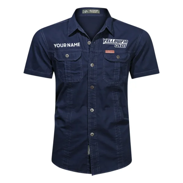 Yellowfin Plate Fishing AU Exclusive Logo Casual Shirt HOFS060525AU1YPB - Dark Blue