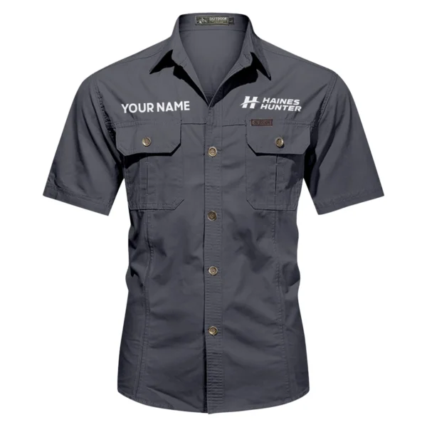 Haines Hunter Fishing AU Exclusive Logo Casual Shirt HOFS060525AU1HHT - Dark Gray