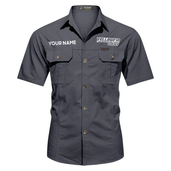 Yellowfin Plate Fishing AU Exclusive Logo Casual Shirt HOFS060525AU1YPB - Dark Gray