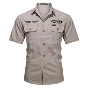 Hooker Boats Fishing AU Exclusive Logo Casual Shirt HOFS060525AU1HOO - Gray