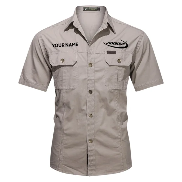 Hooker Boats Fishing AU Exclusive Logo Casual Shirt HOFS060525AU1HOO - Gray