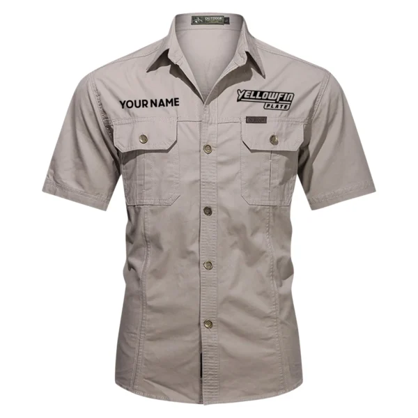 Yellowfin Plate Fishing AU Exclusive Logo Casual Shirt HOFS060525AU1YPB - Gray
