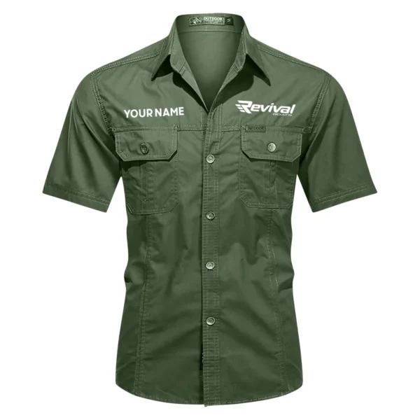 Revival Boats Fishing AU Exclusive Logo Casual Shirt HOFS060525AU1RVB - Green