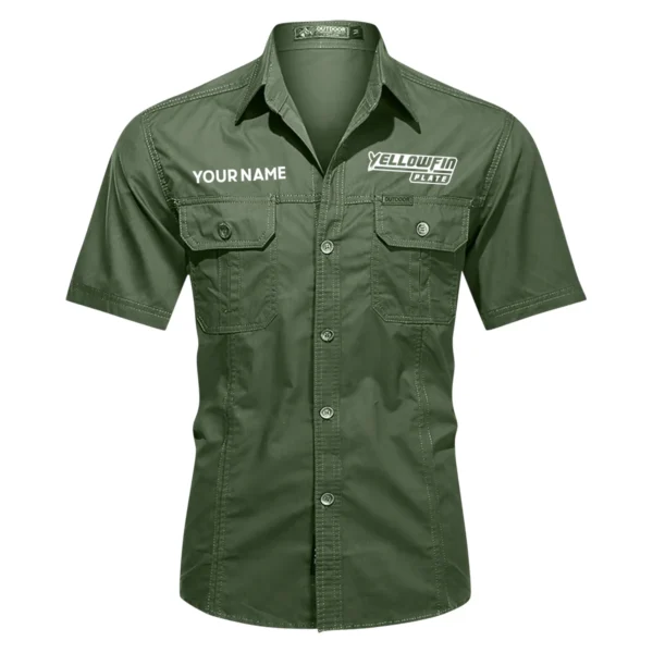 Yellowfin Plate Fishing AU Exclusive Logo Casual Shirt HOFS060525AU1YPB - Green