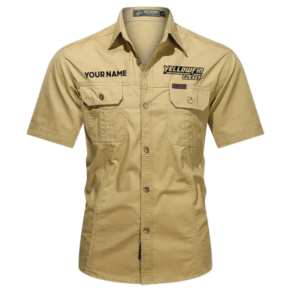 Yellowfin Plate Fishing AU Exclusive Logo Casual Shirt HOFS060525AU1YPB - Khaki