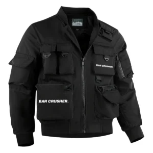 Bar Crusher Fishing AU Exclusive Logo Tactical Cargo Jacket HOFS150525A01BCR - Black