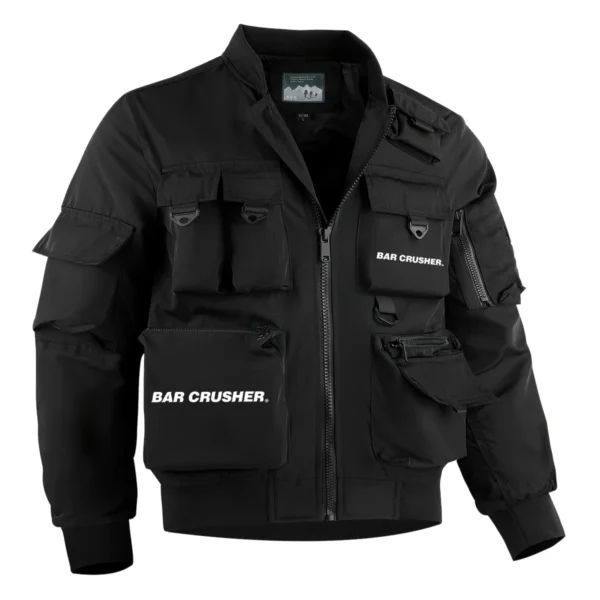 Bar Crusher Fishing AU Exclusive Logo Tactical Cargo Jacket HOFS150525A01BCR - Black