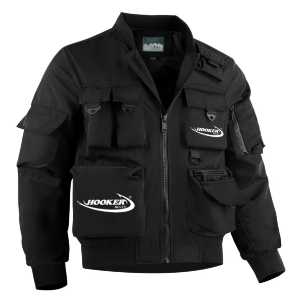 Hooker Boats Fishing AU Exclusive Logo Tactical Cargo Jacket HOFS150525A01HOO - Black