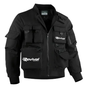 Revival Boats Fishing AU Exclusive Logo Tactical Cargo Jacket HOFS150525A01RVB - Black