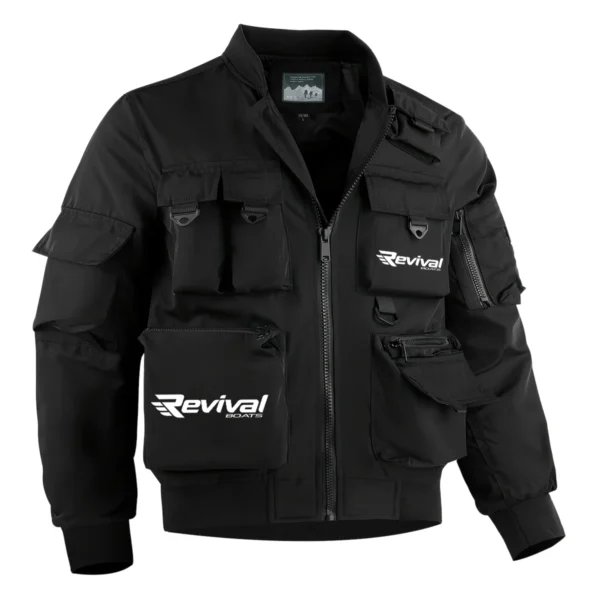 Revival Boats Fishing AU Exclusive Logo Tactical Cargo Jacket HOFS150525A01RVB - Black
