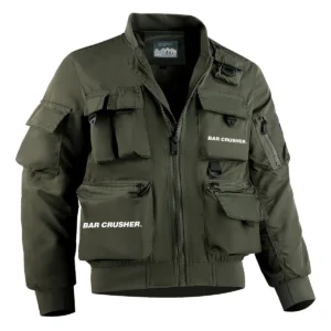 Bar Crusher Fishing AU Exclusive Logo Tactical Cargo Jacket HOFS150525A01BCR - Green