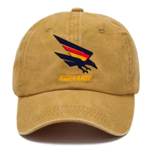 Adelaide Crows AFL Exclusive Logo Washed Cotton Baseball Cap - Printed With Box HOAFL100525BC01ADEL - Yellow