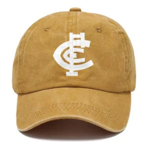 Carlton Blues AFL Exclusive Logo Washed Cotton Baseball Cap - Printed With Box HOAFL100525BC01CARL - Yellow