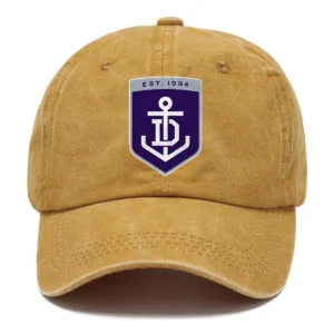 Fremantle Dockers AFL Exclusive Logo Washed Cotton Baseball Cap - Printed With Box HOAFL100525BC01FRE - Yellow