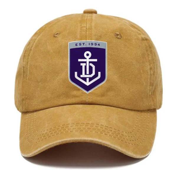 Fremantle Dockers AFL Exclusive Logo Washed Cotton Baseball Cap - Printed With Box HOAFL100525BC01FRE - Yellow