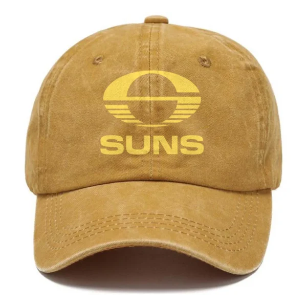 Gold Coast SUNS AFL Exclusive Logo Washed Cotton Baseball Cap - Printed With Box HOAFL100525BC01GCFC - Yellow