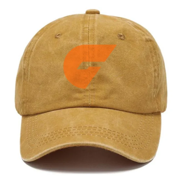 GWS Giants AFL Exclusive Logo Washed Cotton Baseball Cap - Printed With Box HOAFL100525BC01GWS - Yellow