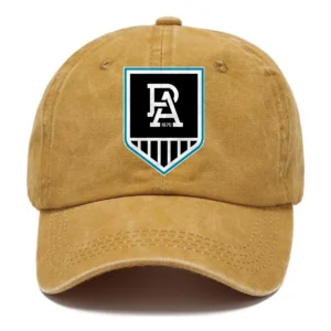 Port Adelaide Power AFL Exclusive Logo Washed Cotton Baseball Cap - Printed With Box HOAFL100525BC01PORT - Yellow