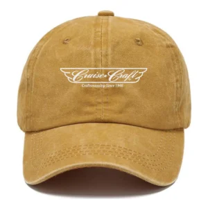 CruiseCraft Fishing AU Exclusive Logo Washed Cotton Baseball Cap - Printed With Box HOFS070525AU1CCB - Yellow