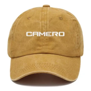 Camero Fishing AU Exclusive Logo Washed Cotton Baseball Cap - Printed With Box HOFS070525AU1CMR - Yellow