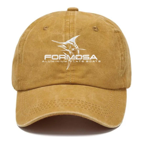 Formosa Marine Fishing AU Exclusive Logo Washed Cotton Baseball Cap - Printed With Box HOFS070525AU1FOM - Yellow