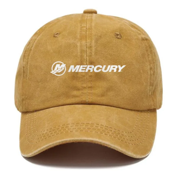 Mercury Marine Fishing AU Exclusive Logo Washed Cotton Baseball Cap - Printed With Box HOFS070525AU1MCM - Yellow