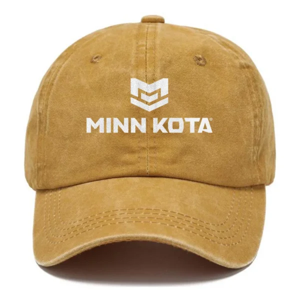 Minn Kota Fishing AU Exclusive Logo Washed Cotton Baseball Cap - Printed With Box HOFS070525AU1MNK - Yellow
