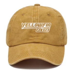 Yellowfin Plate Fishing AU Exclusive Logo Washed Cotton Baseball Cap - Printed With Box HOFS070525AU1YPB - Yellow
