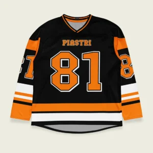 Oscar Piastri McLaren F1 V Neck Hockey Jersey BLF18525A2HJY - Black Papaya
