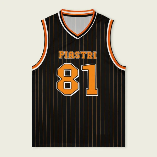 Oscar Piastri McLaren F1 Basketball Jersey BLF18525C1LBX - Pinstripe