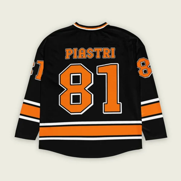 Oscar Piastri McLaren F1 V Neck Hockey Jersey BLF18525A1HJY - Black - Image 2