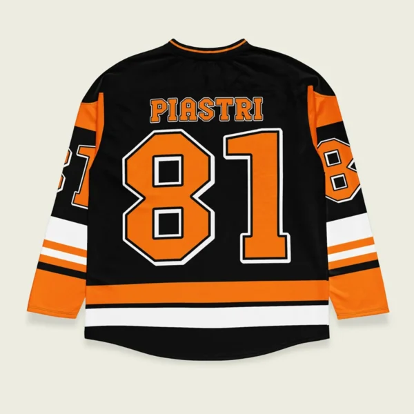 Oscar Piastri McLaren F1 V Neck Hockey Jersey BLF18525A2HJY - Black Papaya - Image 2