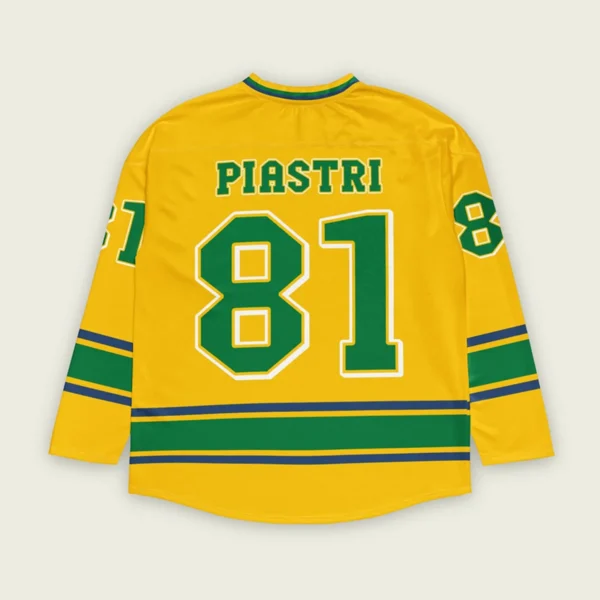 Oscar Piastri McLaren F1 V Neck Hockey Jersey BLF18525A3HJY - Green Gold - Image 2