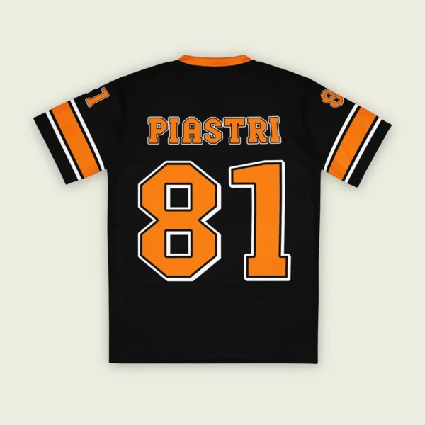 Oscar Piastri McLaren F1 Cross V-neck Jersey BLF18525B1VY - Black Papaya - Image 2