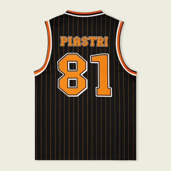 Oscar Piastri McLaren F1 Basketball Jersey BLF18525C1LBX - Pinstripe - Image 2