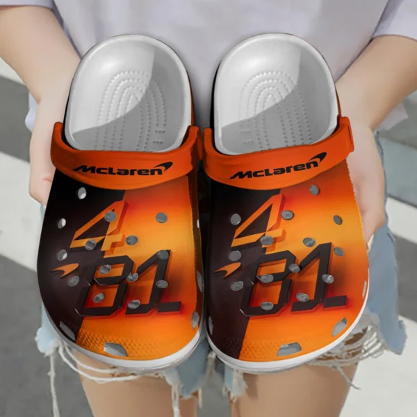4 - 81 Norris Piastri McLaren F1 Crocs - Waterproof Odor-resistant Antimicrobial BLMCL8425A20 - Image 3