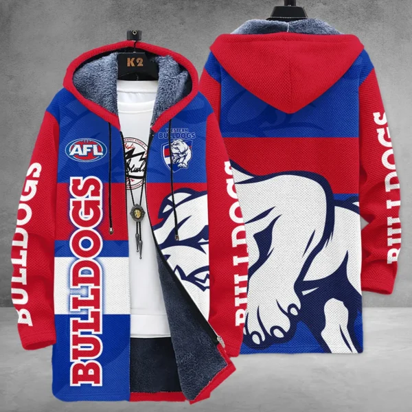 Western Bulldogs Australian Football League Exclusive Logo Fleece Windbreaker HOAFL130525FW01WB - Image 3