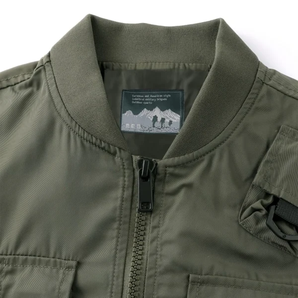 Bar Crusher Fishing AU Exclusive Logo Tactical Cargo Jacket HOFS150525A01BCR - Green - Image 3