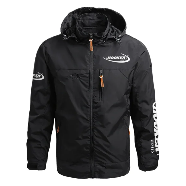 Hooker Boats Exclusive Logo Waterproof Outdoor Jacket QTFS270425AU1HOO - Black