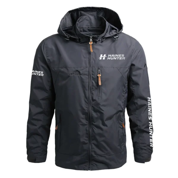Haines Hunter Exclusive Logo Waterproof Outdoor Jacket QTFS270425AU1HHT - Gray