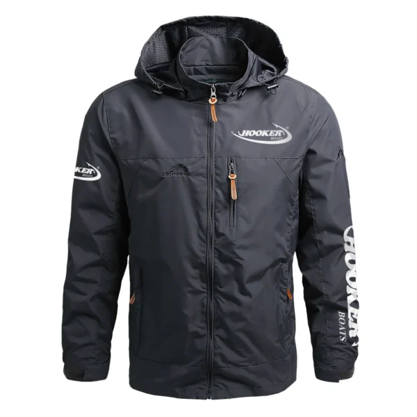 Hooker Boats Exclusive Logo Waterproof Outdoor Jacket QTFS270425AU1HOO - Gray