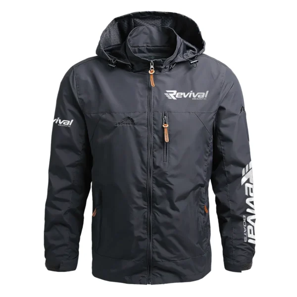 Revival Boats Exclusive Logo Waterproof Outdoor Jacket QTFS270425AU1RVB - Gray