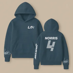 Lando Norris McLaren F1 Fashion Clothing For Racing Fans Unisex Hoodie BLNR25425 - Slate Navy